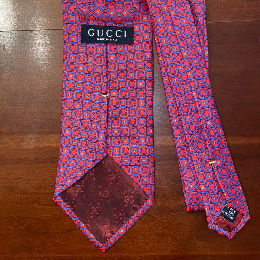 Gucci G Block Print Tie